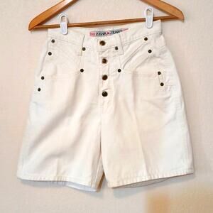 Vintage Zena white Jean shorts 80s 90s